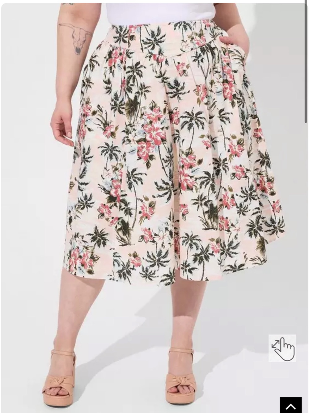 NWT Torrid Midi Poplin High Waist Skirt sz 18 - Picture 2 of 11
